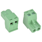 RS PRO 5mm Pitch 2 Way Right Angle Pluggable Terminal Block, Plug, Through Hole, Screw Termination