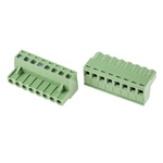 RS PRO 5mm Pitch 8 Way Right Angle Pluggable Terminal Block, Plug, Through Hole, Screw Termination