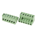 RS PRO 5mm Pitch 6 Way Right Angle Pluggable Terminal Block, Plug, Through Hole, Screw Termination