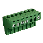 RS PRO 5mm Pitch 7 Way Right Angle Pluggable Terminal Block, Plug, Through Hole, Screw Termination