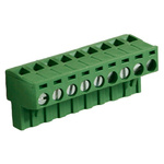 RS PRO 5mm Pitch 9 Way Right Angle Pluggable Terminal Block, Plug, Through Hole, Screw Termination
