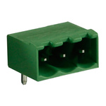 RS PRO 5.0mm Pitch 3 Way Right Angle Pluggable Terminal Block, Header, Through Hole, Solder Termination