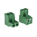 RS PRO 5.08mm Pitch 2 Way Right Angle Pluggable Terminal Block, Plug, Through Hole, Screw Termination
