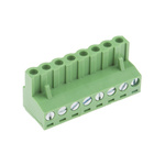 RS PRO 5.08mm Pitch 8 Way Right Angle Pluggable Terminal Block, Plug, Through Hole, Screw Termination