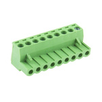 RS PRO 5.08mm Pitch 9 Way Right Angle Pluggable Terminal Block, Plug, Through Hole, Screw Termination