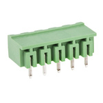RS PRO 5.08mm Pitch 5 Way Right Angle Pluggable Terminal Block, Header, Through Hole, Solder Termination