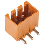 Weidmuller 3.5mm Pitch 3 Way Right Angle Pluggable Terminal Block, Header, Through Hole, Solder Termination