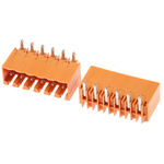 Weidmuller 3.5mm Pitch 6 Way Right Angle Pluggable Terminal Block, Header, Through Hole, Solder Termination