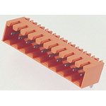 Weidmuller 3.5mm Pitch 10 Way Right Angle Pluggable Terminal Block, Header, Through Hole, Solder Termination