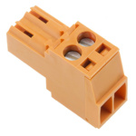 Weidmuller 3.5mm Pitch 2 Way Pluggable Terminal Block, Plug, Cable Mount, Screw Down Termination