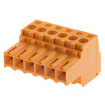 Weidmuller 3.5mm Pitch 6 Way Pluggable Terminal Block, Plug, Cable Mount, Screw Down Termination
