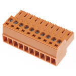 Weidmuller 3.5mm Pitch 10 Way Pluggable Terminal Block, Plug, Cable Mount, Screw Down Termination