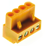 Weidmuller 5.08mm Pitch 4 Way Pluggable Terminal Block, Plug, Cable Mount, Screw Down Termination