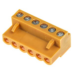 Weidmuller 5.08mm Pitch 6 Way Pluggable Terminal Block, Plug, Cable Mount, Screw Down Termination