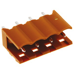 Weidmuller 5.08mm Pitch 4 Way Pluggable Terminal Block, Header, Through Hole, Solder Termination