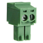 RS PRO 3.5mm Pitch 2 Way Pluggable Terminal Block, Plug, Through Hole, Screw Termination