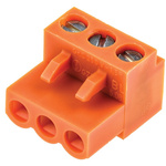 Weidmuller 5.08mm Pitch 3 Way Pluggable Terminal Block, Plug, Cable Mount, Screw Down Termination