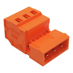 Wago 5.08mm Pitch 3 Way Pluggable Terminal Block, Header, Snap-In, Spring Cage Termination