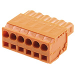 Wago 5.08mm Pitch 6 Way Pluggable Terminal Block, Plug, Spring Cage Termination