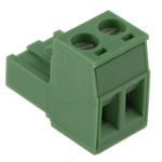 Phoenix Contact 5.08mm Pitch 2 Way Pluggable Terminal Block, Plug, Cable Mount, Screw Termination