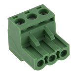 Phoenix Contact 5.08mm Pitch 3 Way Right Angle Pluggable Terminal Block, Plug, Cable Mount, Screw Termination