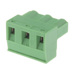 Phoenix Contact 7.62mm Pitch 3 Way Pluggable Terminal Block, Plug, Cable Mount, Screw Termination