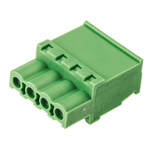 Phoenix Contact 5.08mm Pitch 4 Way Vertical Pluggable Terminal Block, Plug, Cable Mount, Screw Down Termination