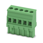 Phoenix Contact 5.08mm Pitch 5 Way Pluggable Terminal Block, Plug, Cable Mount, Screw Termination