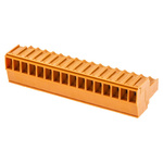Weidmuller 3.5mm Pitch 16 Way Pluggable Terminal Block, Plug, Cable Mount, Screw Down Termination