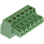 Phoenix Contact 3.81mm Pitch 6 Way Pluggable Terminal Block, Plug, Cable Mount, Screw Termination