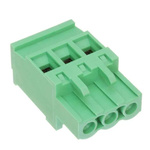RS PRO 5mm Pitch 3 Way Pluggable Terminal Block, Plug, Free Hanging (In Line)