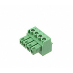 RS PRO 3.81mm Pitch 4 Way Pluggable Terminal Block, Plug, Free Hanging (In Line)