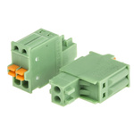 Phoenix Contact 2.5mm Pitch 2 Way Pluggable Terminal Block, Plug, Cable Mount, Spring Cage Termination