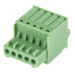 Phoenix Contact 2.5mm Pitch 5 Way Pluggable Terminal Block, Plug, Cable Mount, Spring Cage Termination