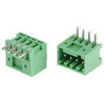 Phoenix Contact 2.5mm Pitch 4 Way Right Angle Pluggable Terminal Block, Header, Through Hole, Solder Termination