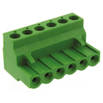 TE Connectivity 5.08mm Pitch 6 Way Pluggable Terminal Block, Plug, Cable Mount, Screw Down Termination