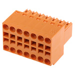 Weidmuller 3.5mm Pitch 14 Way Pluggable Terminal Block, Plug, Cable Mount, Screw Termination