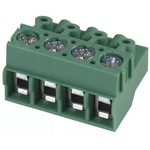 Phoenix Contact 5mm Pitch 4 Way Pluggable Terminal Block, Plug, Through Hole, Solder Termination