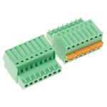 Phoenix Contact 2.5mm Pitch 8 Way Pluggable Terminal Block, Plug, Push-In, Spring Cage Termination