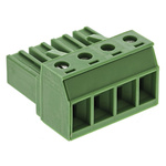 Phoenix Contact 7.62mm Pitch 4 Way Pluggable Terminal Block, Plug, Cable Mount, Screw Down Termination