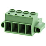 Phoenix Contact 10.16mm Pitch 4 Way Pluggable Terminal Block, Plug, Panel Mount, Screw Down Termination