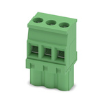 Phoenix Contact 5.08mm Pitch 3 Way Pluggable Terminal Block, Plug, Cable Mount, Screw Down Termination