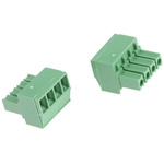 TE Connectivity 3.5mm Pitch 4 Way Right Angle Pluggable Terminal Block, Plug, Cable Mount, Screw Termination