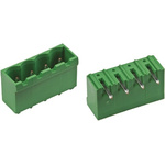 TE Connectivity 5.08mm Pitch 4 Way Right Angle Pluggable Terminal Block, Header, Through Hole, Solder Termination