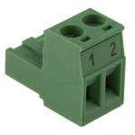 Phoenix Contact 5.08mm Pitch 2 Way Pluggable Terminal Block, Plug, Plug-In, Screw Termination