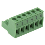 Phoenix Contact 5.08mm Pitch 6 Way Right Angle Pluggable Terminal Block, Plug, Plug-In, Screw Termination