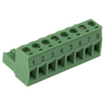 Phoenix Contact 5.08mm Pitch 8 Way Right Angle Pluggable Terminal Block, Plug, Plug-In, Screw Termination