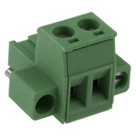 Phoenix Contact 5.08mm Pitch 2 Way Pluggable Terminal Block, Plug, Plug-In, Screw Termination