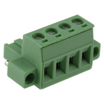 Phoenix Contact 5.08mm Pitch 4 Way Pluggable Terminal Block, Plug, Plug-In, Screw Termination