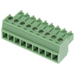 Phoenix Contact 3.81mm Pitch 9 Way Pluggable Terminal Block, Plug, Cable Mount, Screw Termination